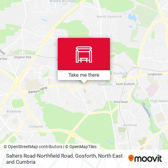 Salters Road-Northfield Road, Gosforth map
