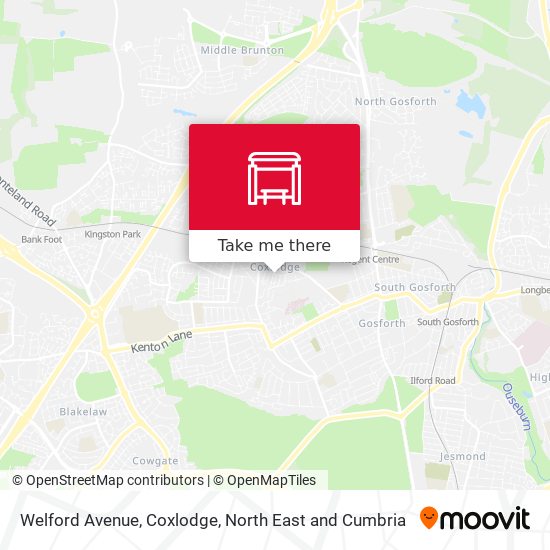 Welford Avenue, Coxlodge map