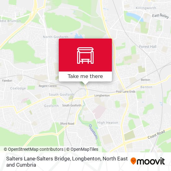 Salters Lane-Salters Bridge, Longbenton map