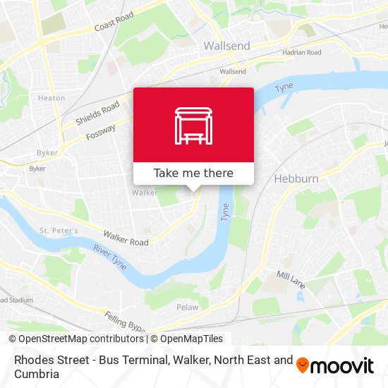 Rhodes Street - Bus Terminal, Walker map