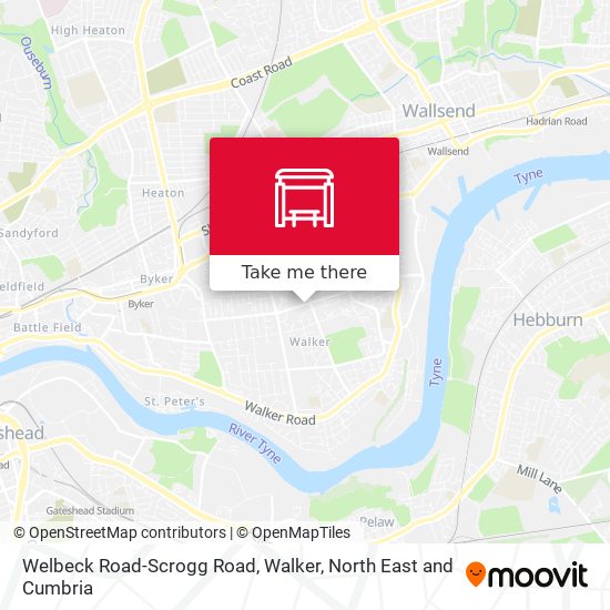 Welbeck Road-Scrogg Road, Walker map