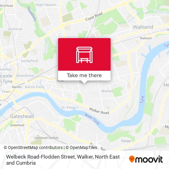 Welbeck Road-Flodden Street, Walker map