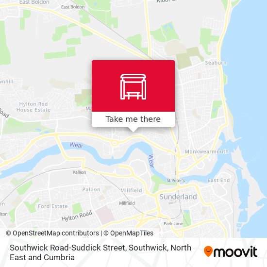 Southwick Road-Suddick Street, Southwick map