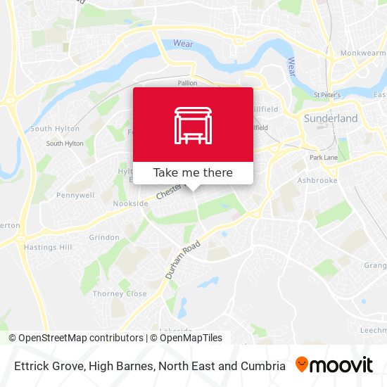 Ettrick Grove, High Barnes map