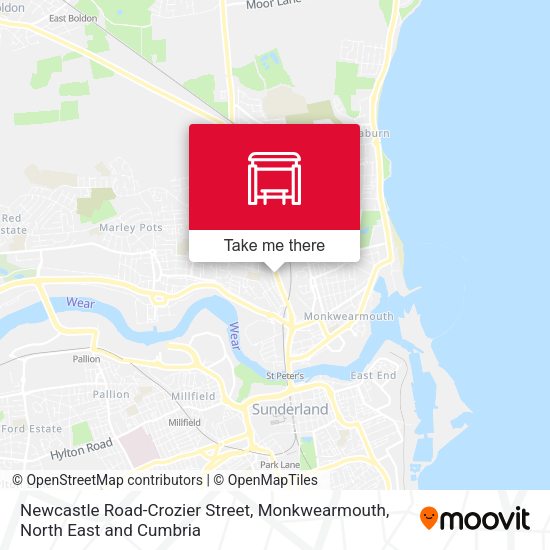 Newcastle Road-Crozier Street, Monkwearmouth map
