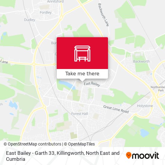 East Bailey - Garth 33, Killingworth map