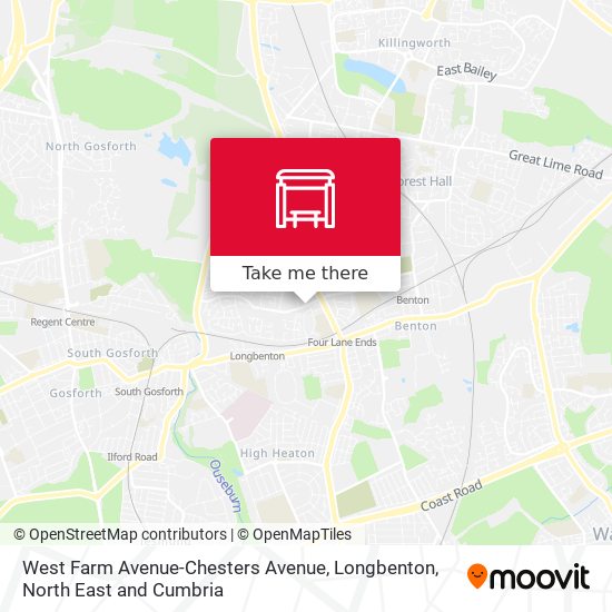West Farm Avenue-Chesters Avenue, Longbenton map