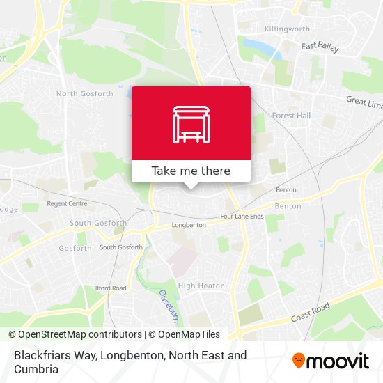 Blackfriars Way, Longbenton map