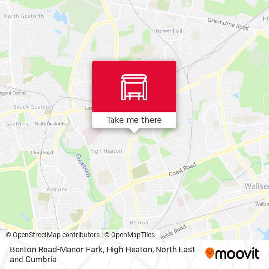 Benton Road-Manor Park, High Heaton map