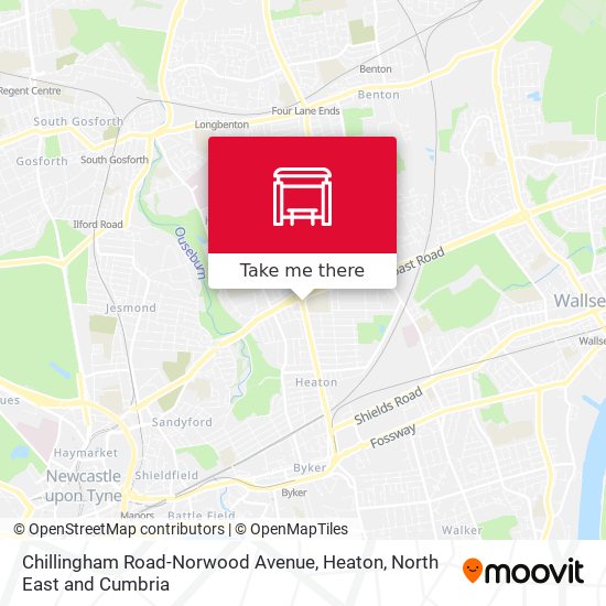 Chillingham Road-Norwood Avenue, Heaton map