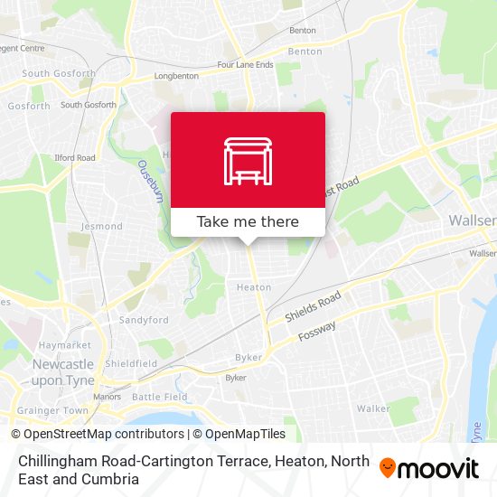 Chillingham Road-Cartington Terrace, Heaton map