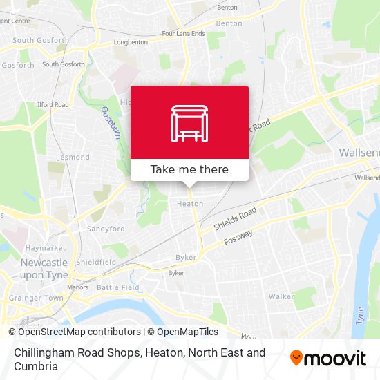 Chillingham Road Shops, Heaton map