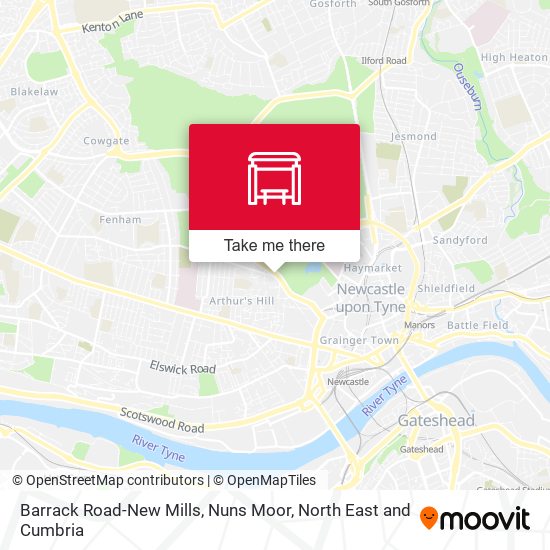 Barrack Road-New Mills, Nuns Moor map