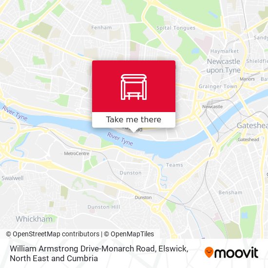 William Armstrong Drive-Monarch Road, Elswick map
