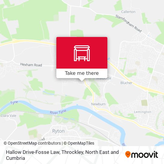 Hallow Drive-Fosse Law, Throckley map