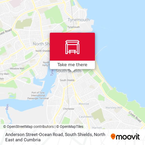 Anderson Street-Ocean Road, South Shields map