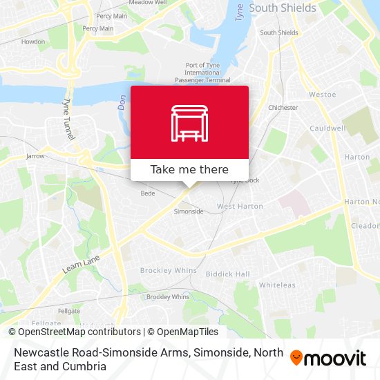 Newcastle Road-Simonside Arms, Simonside map