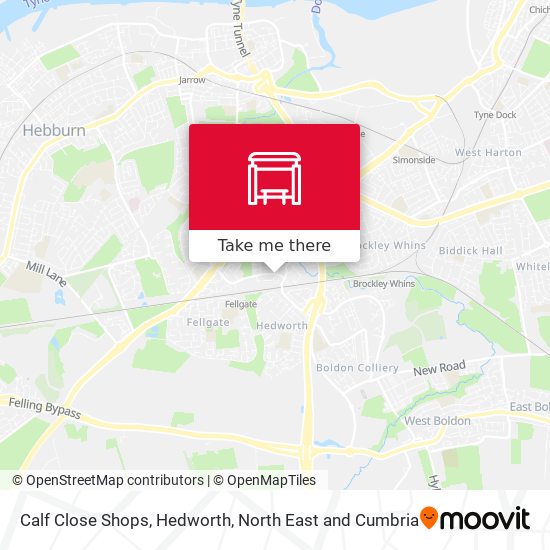 Calf Close Shops, Hedworth map