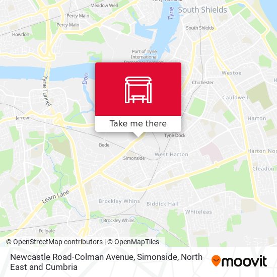 Newcastle Road-Colman Avenue, Simonside map