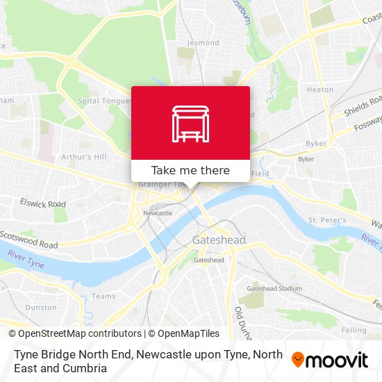 Tyne Bridge North End, Newcastle upon Tyne map