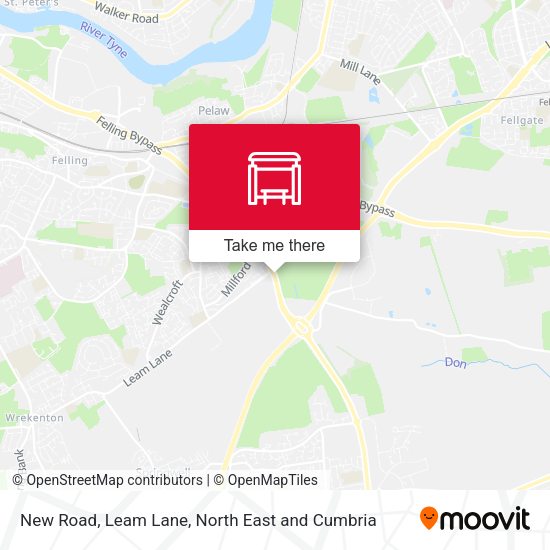 New Road, Leam Lane map