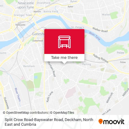 Split Crow Road-Bayswater Road, Deckham map