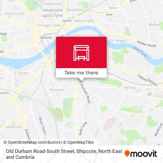 Old Durham Road-South Street, Shipcote map
