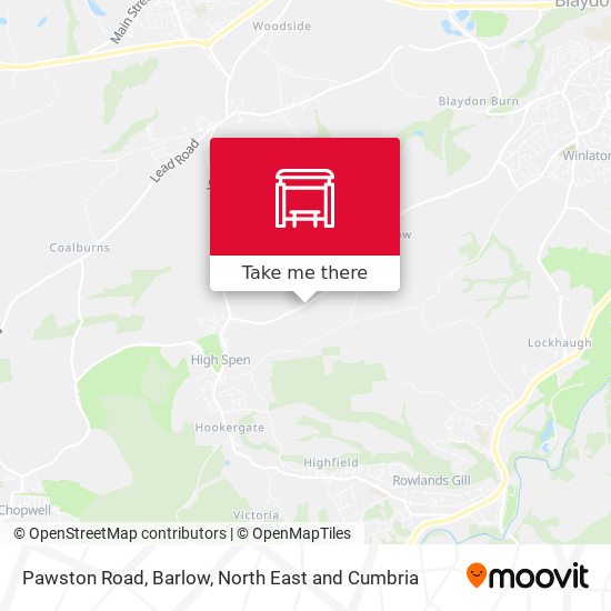 Pawston Road, Barlow map