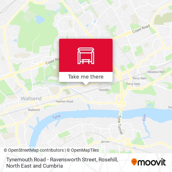 Tynemouth Road - Ravensworth Street, Rosehill map