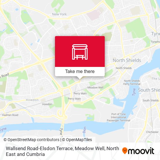 Wallsend Road-Elsdon Terrace, Meadow Well map