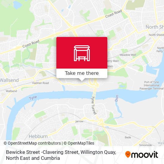 Bewicke Street -Clavering Street, Willington Quay map