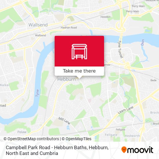 Campbell Park Road - Hebburn Baths, Hebburn map