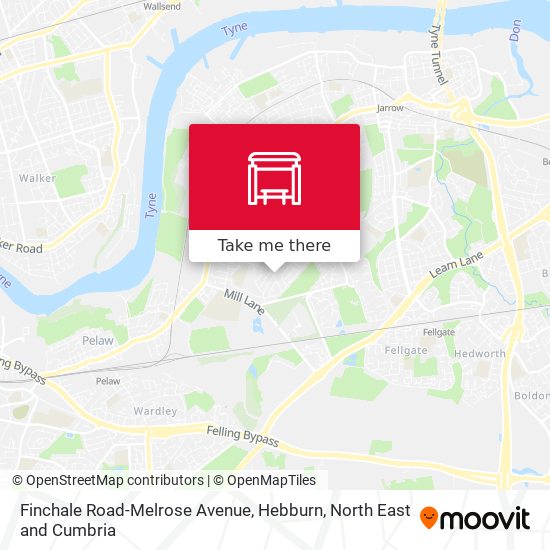 Finchale Road-Melrose Avenue, Hebburn map