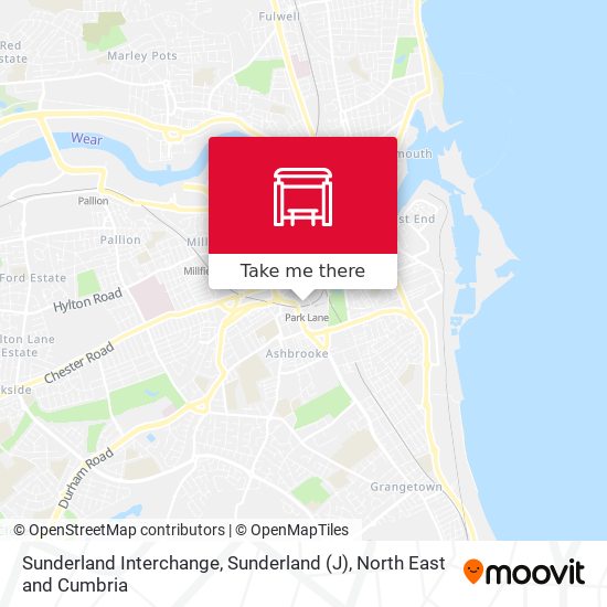 Sunderland Interchange, Sunderland (J) map