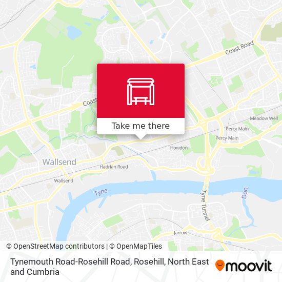 Tynemouth Road-Rosehill Road, Rosehill map