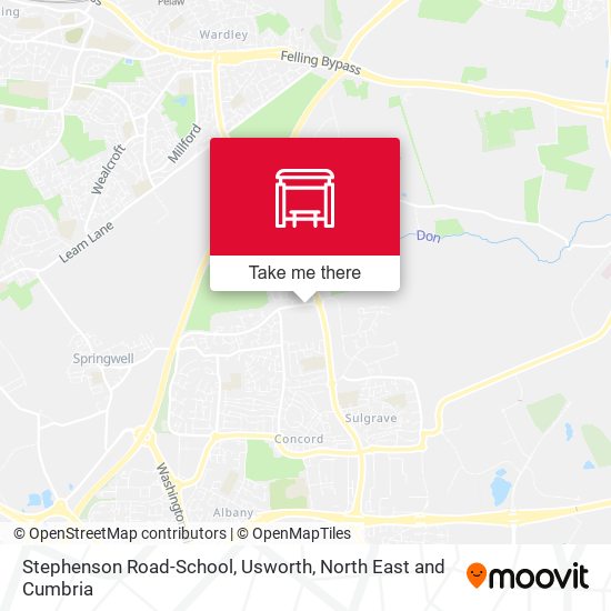 Stephenson Road-School, Usworth map