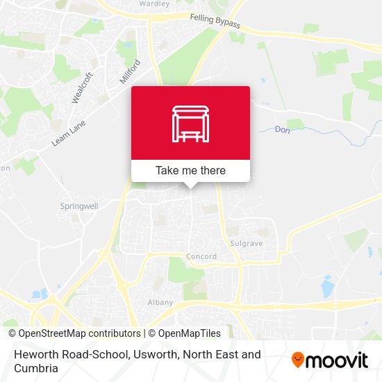 Heworth Road-School, Usworth map