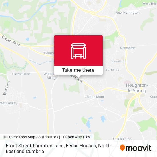 Front Street-Lambton Lane, Fence Houses map