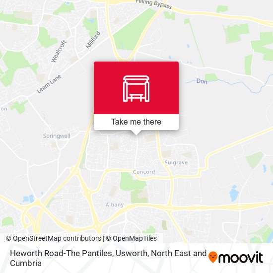 Heworth Road-The Pantiles, Usworth map