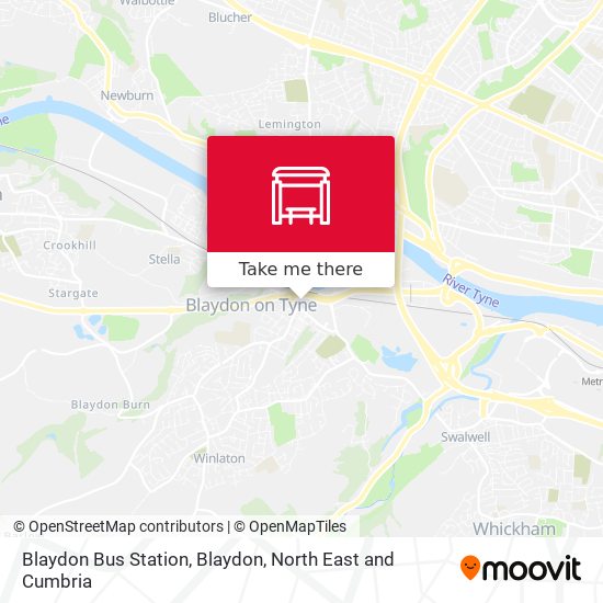 Blaydon Bus Station, Blaydon map