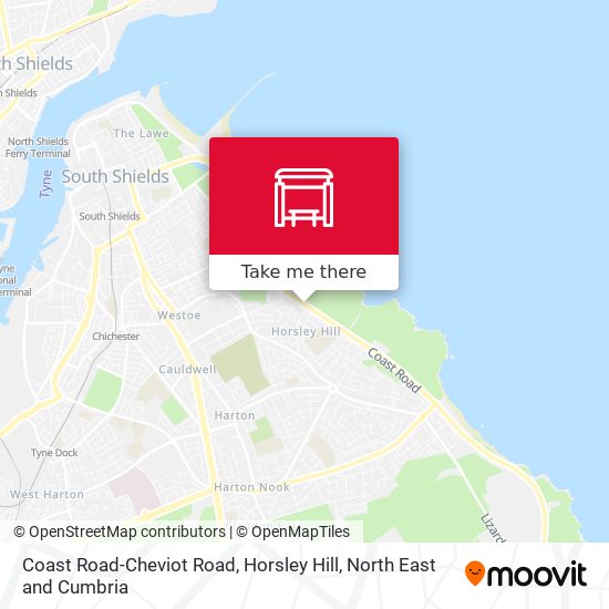 Coast Road-Cheviot Road, Horsley Hill map