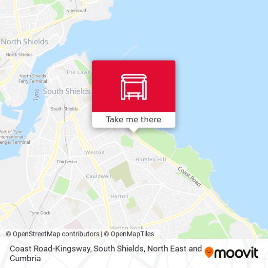 Coast Road-Kingsway, South Shields map