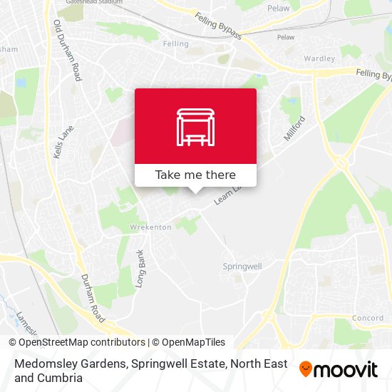 Medomsley Gardens, Springwell Estate map