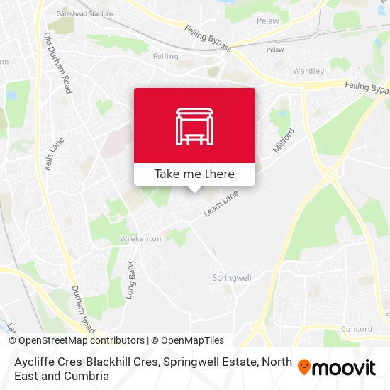 Aycliffe Cres-Blackhill Cres, Springwell Estate map