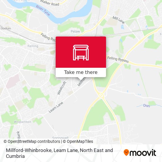 Millford-Whinbrooke, Leam Lane map