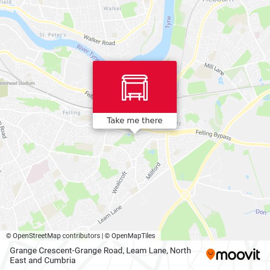 Grange Crescent-Grange Road, Leam Lane map