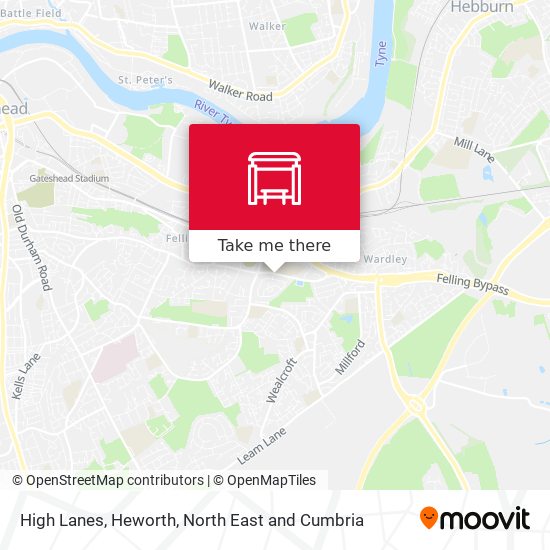 High Lanes, Heworth map