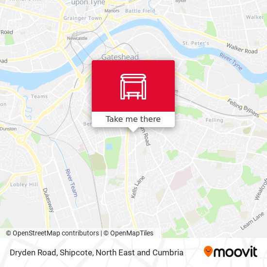 Dryden Road, Shipcote map