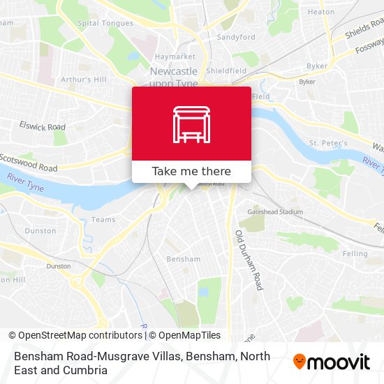 Bensham Road-Musgrave Villas, Bensham map