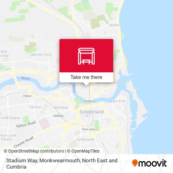 Stadium Way, Monkwearmouth map